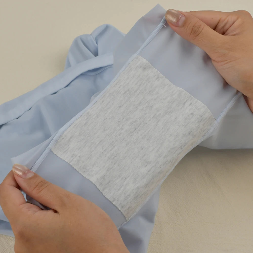 1pc verão gelo seda ultra-fino boxer roupa interior feminina sem costura calcinha de cintura alta plus size secagem rápida feminino calças curtas de segurança