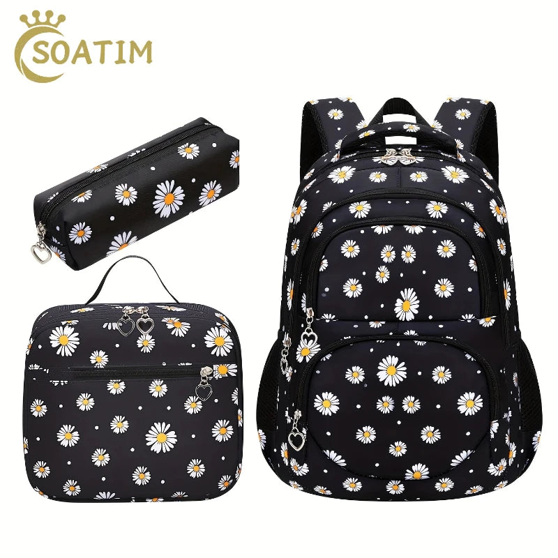 Crianças à prova dwaterproof água sacos de escola conjunto para meninas crianças mochila 3 pçs mochila ortopédica escola primária saco de livro
