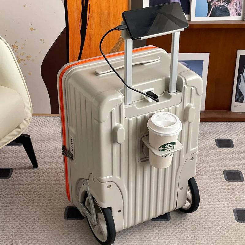 Mala de viagem com abertura lateral para bagagem de mão Mala de viagem com rodas super grandes Mala de mão de 20 polegadas Ij¢عات