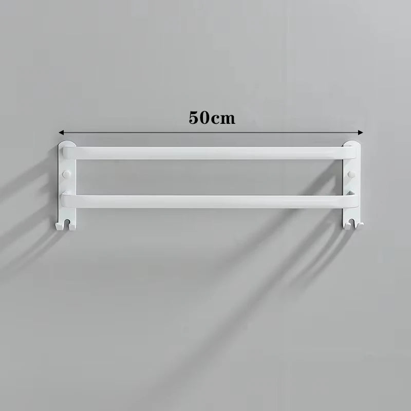Cabide de toalha com gancho de suspensão montagem na parede toalheiro espaço alumínio moda barra toalha titular do banheiro