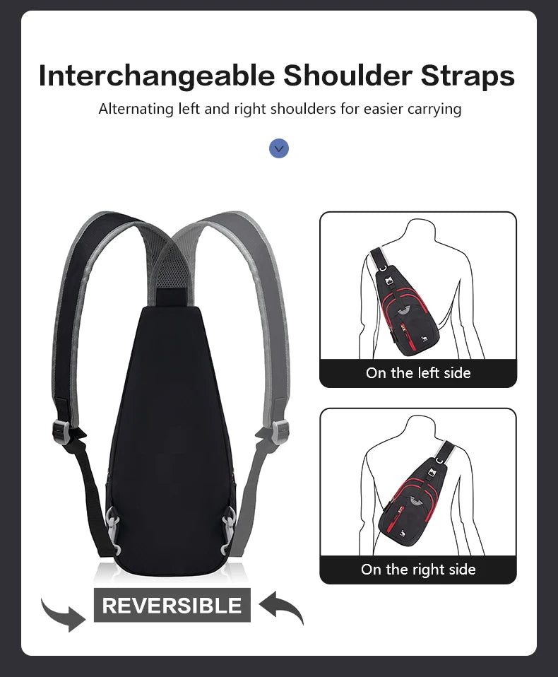 OIWAS Bolsa casual masculina de ombro, bolsa casual masculina com uma alça, leve, bolsa masculina para viagem, esporte