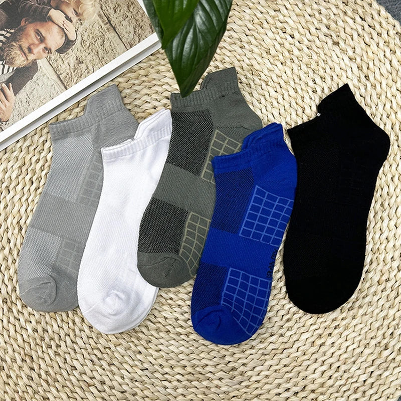 ‌ Meias esportivas masculinas, 3/5/10 pares, meias curtas para corrida, secagem rápida, malha respirável, meias curtas leves, confortáveis e anti-odor