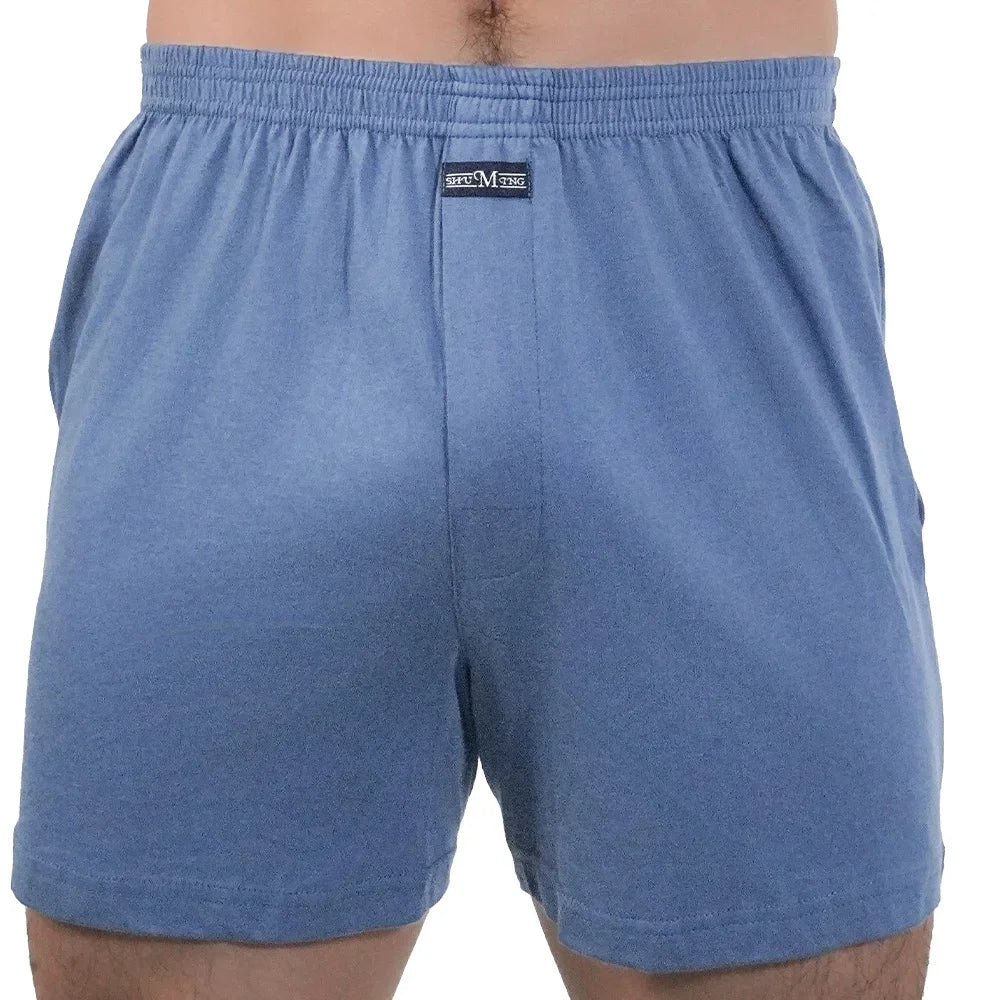 Homens puro algodão boxer shorts homem cintura alta grande roupa interior casual sólida cuecas plus size alo calças pijama boxers M-3XL 2025