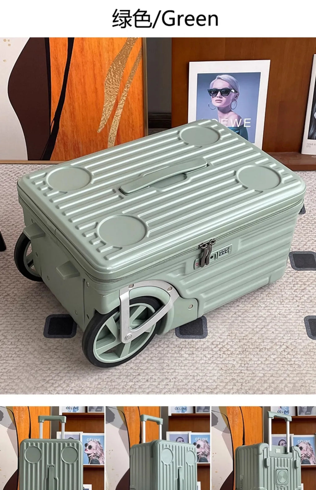 Mala de viagem com abertura lateral para bagagem de mão Mala de viagem com rodas super grandes Mala de mão de 20 polegadas Ij¢عات