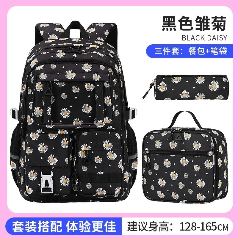 Crianças à prova dwaterproof água sacos de escola conjunto para meninas crianças mochila 3 pçs mochila ortopédica escola primária saco de livro