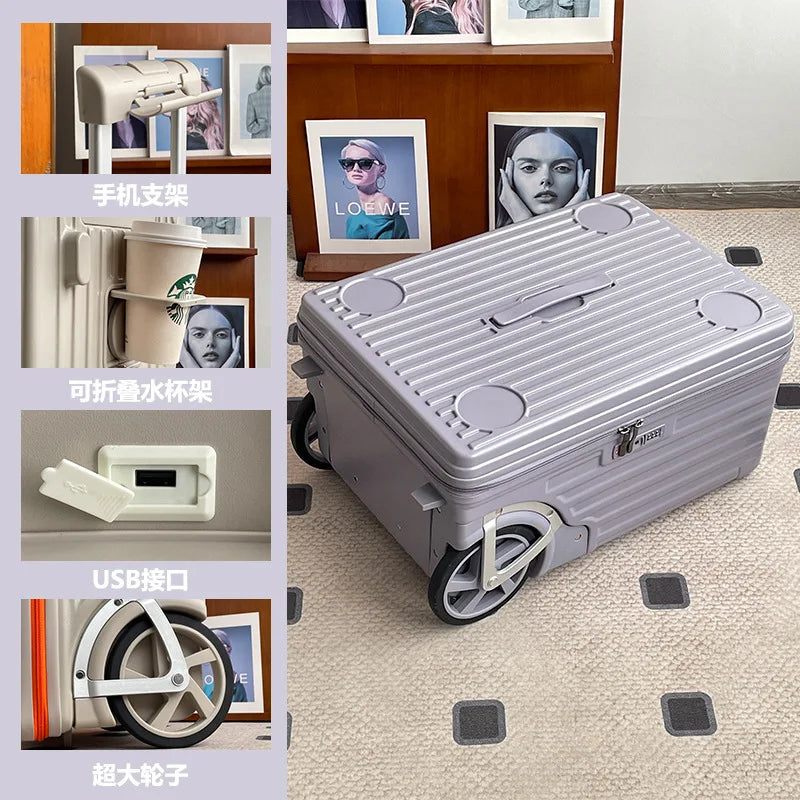 Mala de viagem com abertura lateral para bagagem de mão Mala de viagem com rodas super grandes Mala de mão de 20 polegadas Ij¢عات
