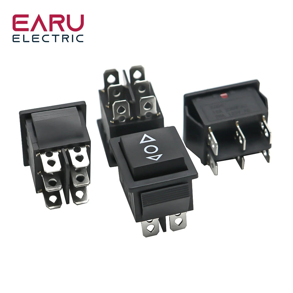 1pc diy interruptor de alimentação barco 3 posição 6pin botão travamento com luz da lâmpada kcd4 16a 250vac/20a 125vac on-off-on