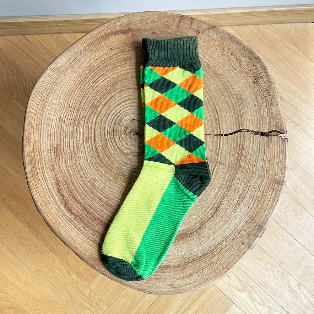 1 par novos homens mulheres meias de algodão casuais meias coloridas tripulação rua skate meias feliz engraçado harajuku sox meias