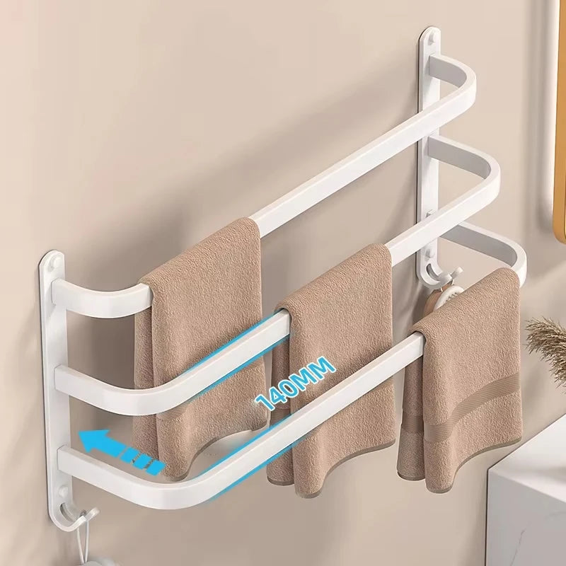 Cabide de toalha com gancho de suspensão montagem na parede toalheiro espaço alumínio moda barra toalha titular do banheiro