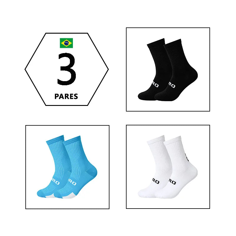 3 Pairs, Breathable Cycling Socks, Anti-slip Yoga Socks, Outdoor Running Socks, Polyester Socks