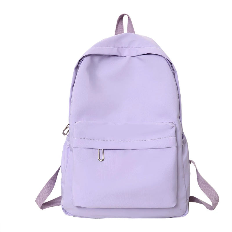 Mochila casual simples de cor sólida, leve e para estudantes do ensino médio, mochila multifuncional adequada para viagens, escola
