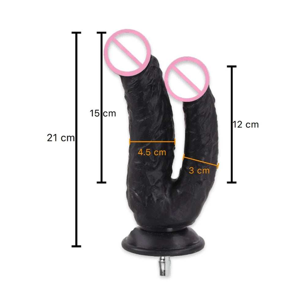 ROUGH BEAST Acessórios para Máquinas Sexuais: Dildos Grandes Pretos de Cor de Pele para Máquinas Vac-u-lock, compatíveis com máquinas de lojas.