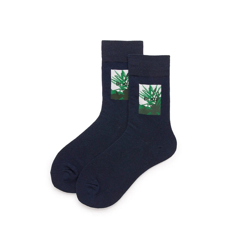 1 par novos homens mulheres meias de algodão casuais meias coloridas tripulação rua skate meias feliz engraçado harajuku sox meias