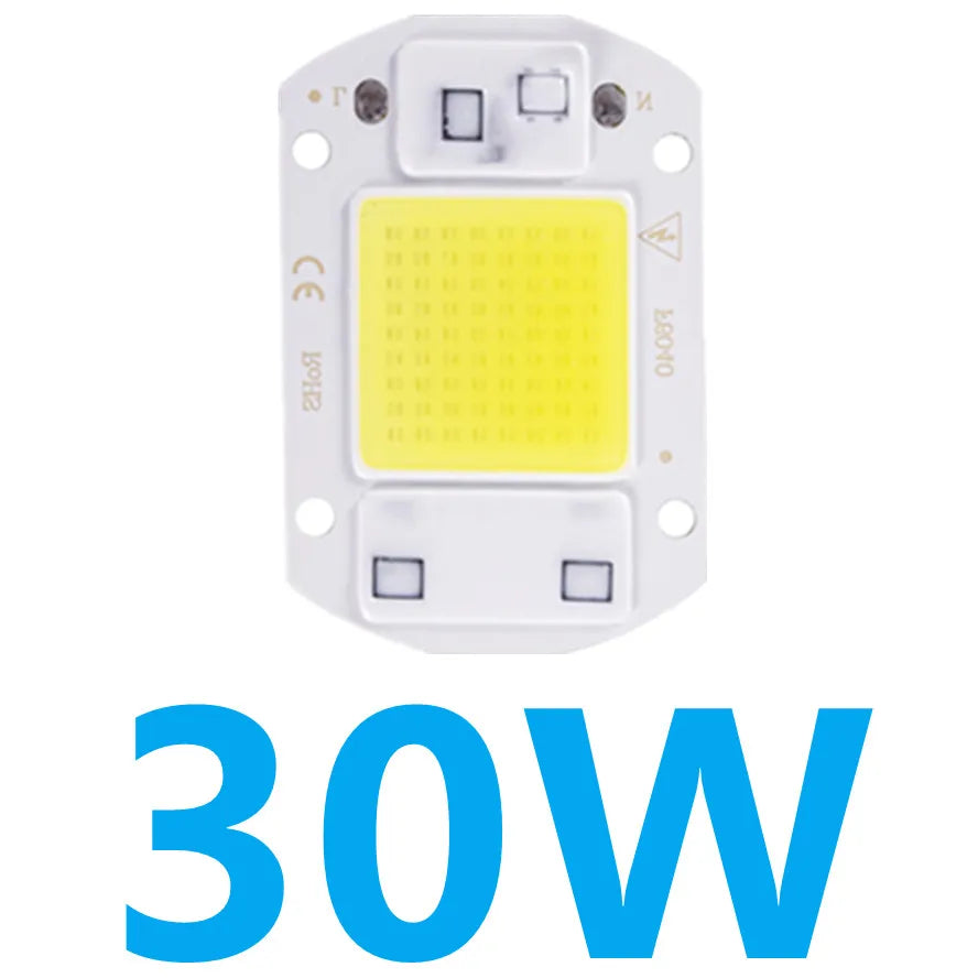 1/peças chip cob 10w 20w 30w 50w 220v led smart ic sem necessidade de driver 3w 5w 7w 9w lâmpada led para holofote de luz de inundação iluminação diy