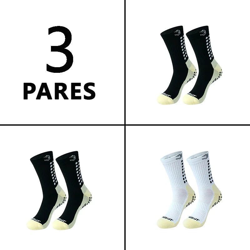 Meias de futebol masculinas, Meia poliamida corrida, Meia antiderrapante futebol, Meias de corrida de tubo médio