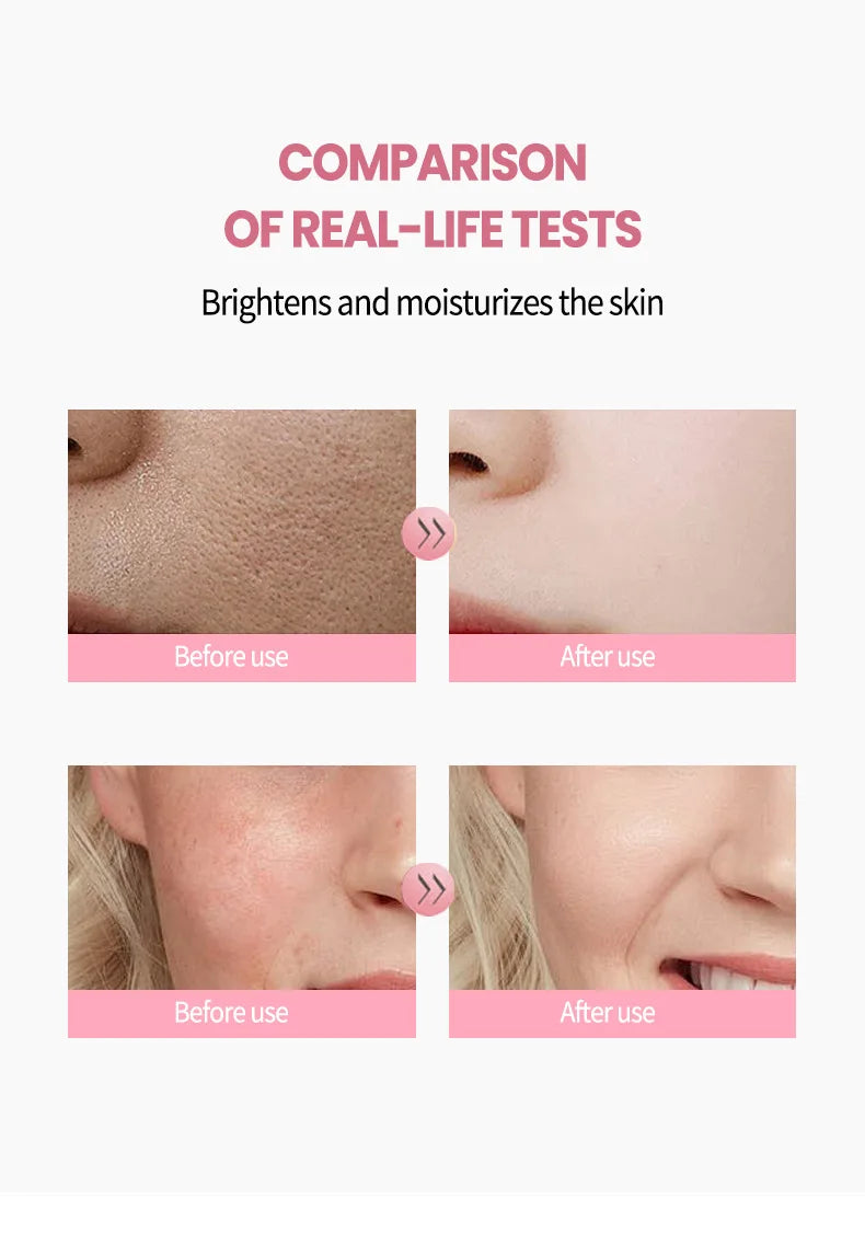 Creme de Colágeno Rosa PDRN com Niacinamida para Tom de Pele Irregular, Hidratante Facial Leve e Não Oleoso