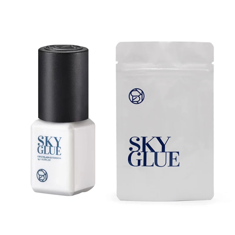 1 garrafa de cola sky para extensões de cílios 5ml original sky s + preto vermelho azul tampa cola de cílios postiços céu td fornecedor de cola transparente