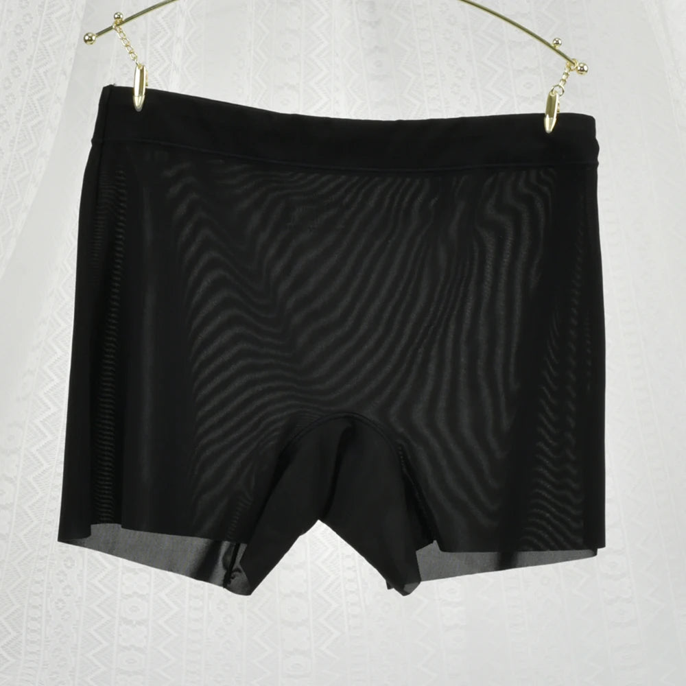 1pc verão gelo seda ultra-fino boxer roupa interior feminina sem costura calcinha de cintura alta plus size secagem rápida feminino calças curtas de segurança