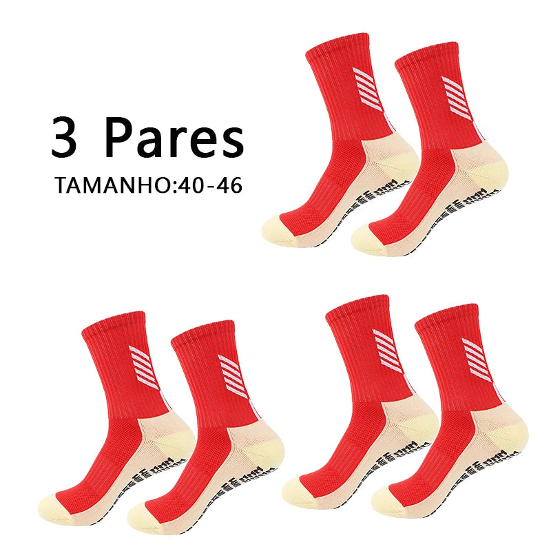 Meias de corrida de poliamida, Meias de futebol de tubo médio, Antiderrapantes pontilhadas, Meias de ciclismo masculinas