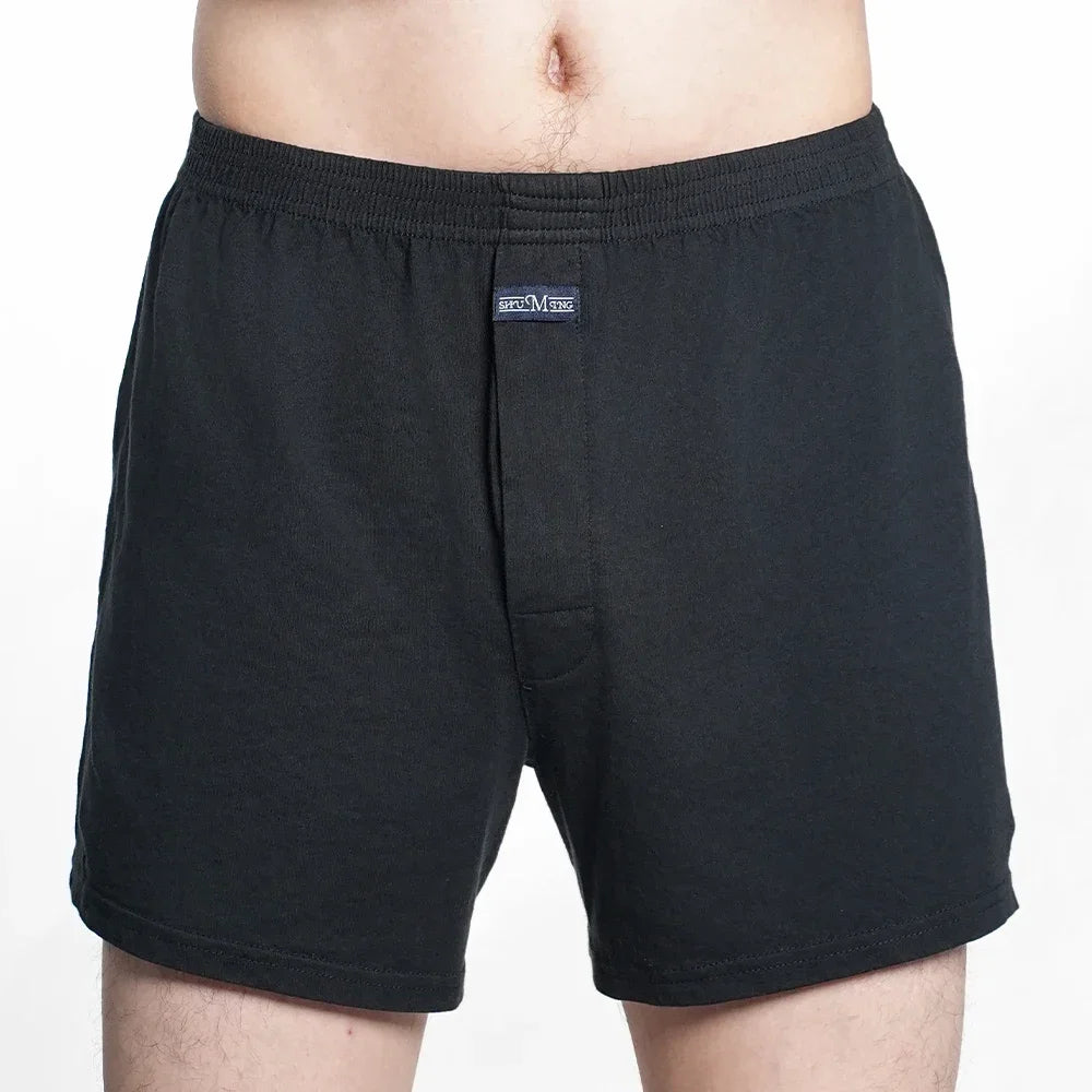 Cueca boxer masculina de algodão puro, roupa íntima, cintura alta, cuecas grandes, casual, xadrez, plus size, calças aro, pijama em casa, M-3XL