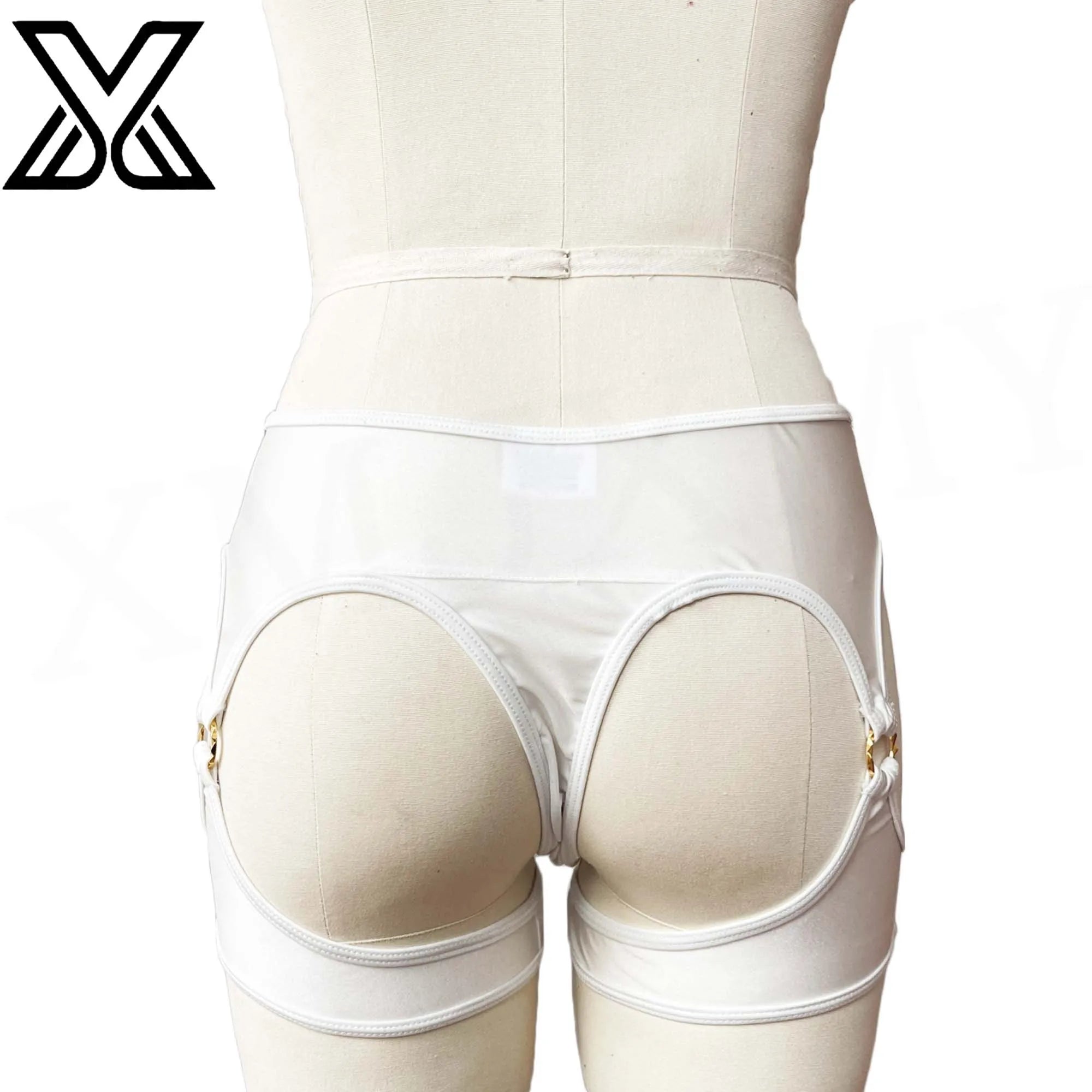 XMJXMY Roupa íntima masculina sexy e sexy com nádegas expostas e anel de metal oco, trajes de banho de praia