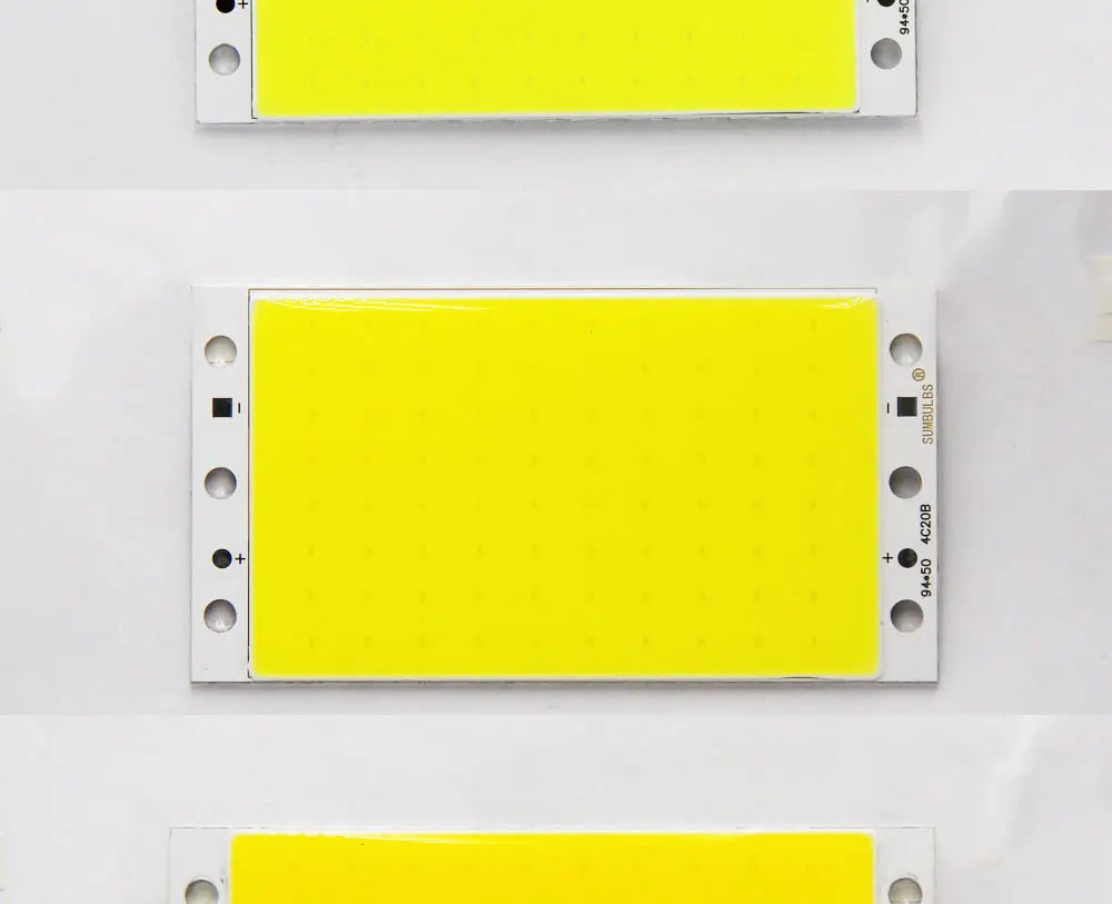 94x50mm 15w cob led módulo de lâmpada de tira de luz dc 12v 1600lm ultra brilhante quente branco fresco azul chip cob a bordo matriz lâmpada led