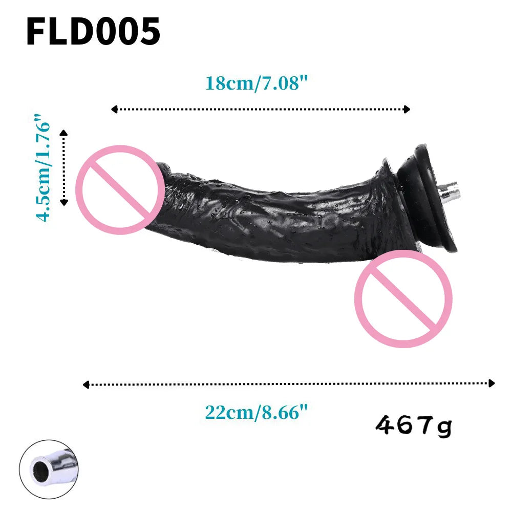 ROUGH BEAST Acessórios para Máquinas Sexuais: Dildos Grandes Pretos de Cor de Pele para Máquinas Vac-u-lock, compatíveis com máquinas de lojas.