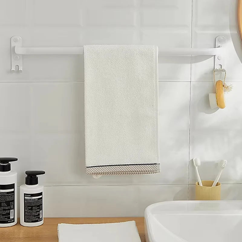 Cabide de toalha com gancho de suspensão montagem na parede toalheiro espaço alumínio moda barra toalha titular do banheiro