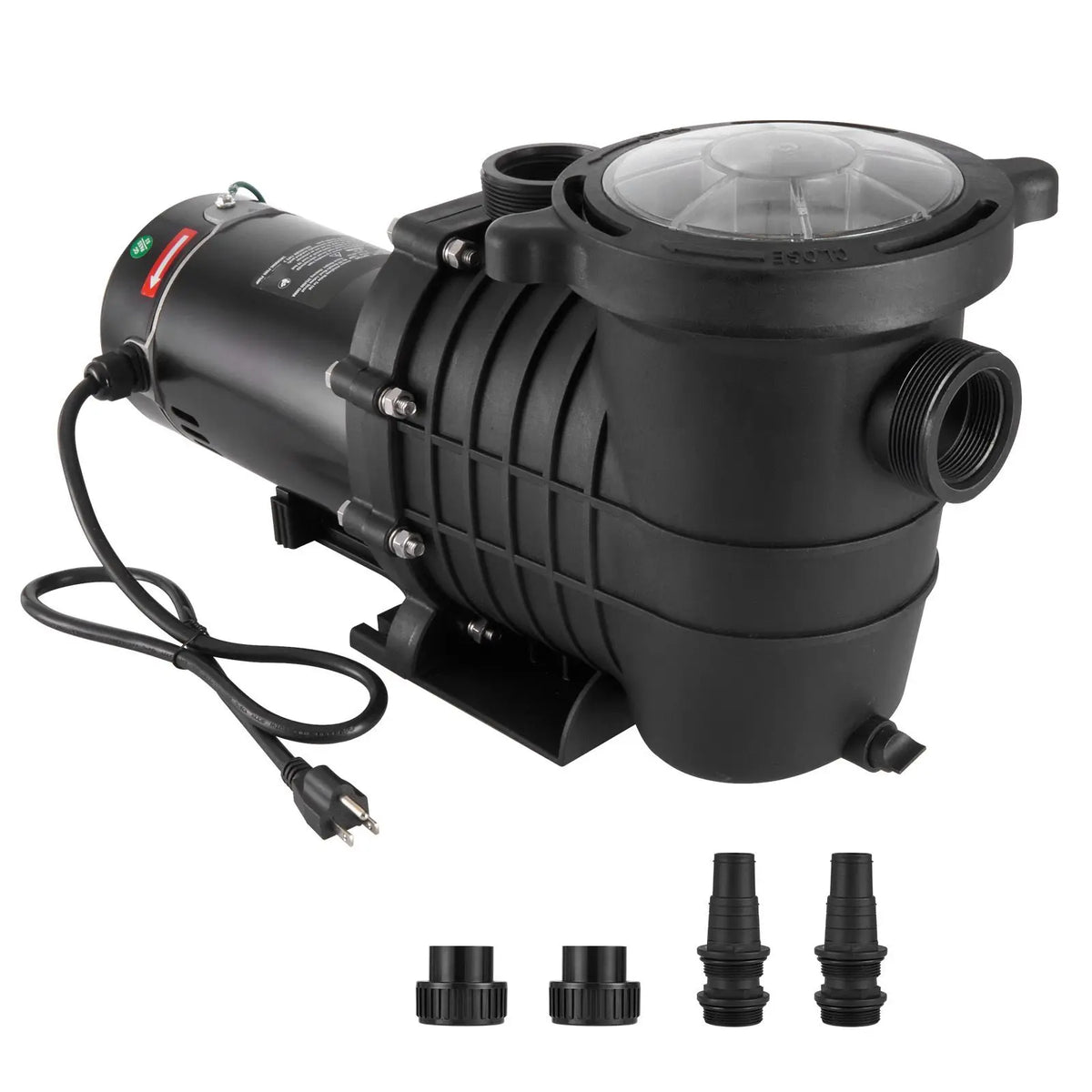 Single Speed 1HP 80 GPM Swimming Pool Pump with 230V/60Hz 34.4ft Max. Head 110V/240V Ground Pool Pump