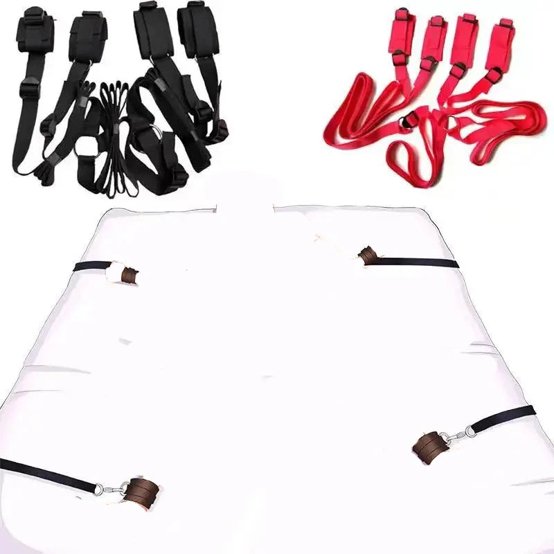 Sm bandagem sexo cinta cama contenção algema tornozelo manguito conjunto sem vibrador brinquedo sexual 18 + adulto diversão fetiche escravo kit sexo suprimentos loja