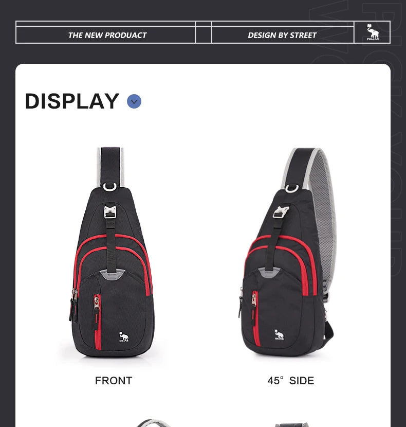 OIWAS Bolsa casual masculina de ombro, bolsa casual masculina com uma alça, leve, bolsa masculina para viagem, esporte