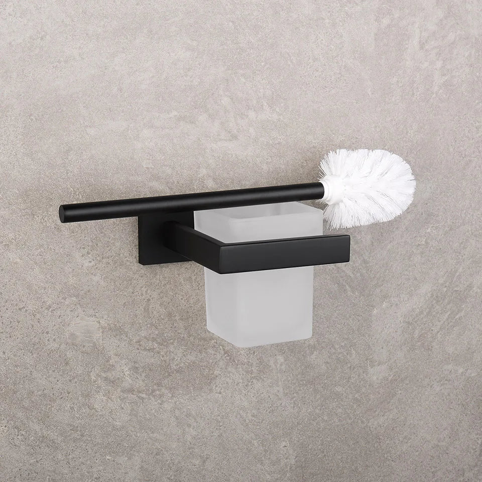 Preto fosco hardware do banheiro 304 aço inoxidável toalheiro suporte de papel higiênico suporte de sabão líquido barra de toalha acessórios de banheiro