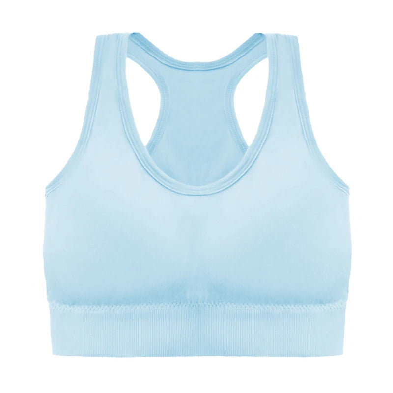Sutiã esportivo sem costura, Top push up respirável à prova de choque feminino curto，Lingerie feminina，Poliéster，Respirável
