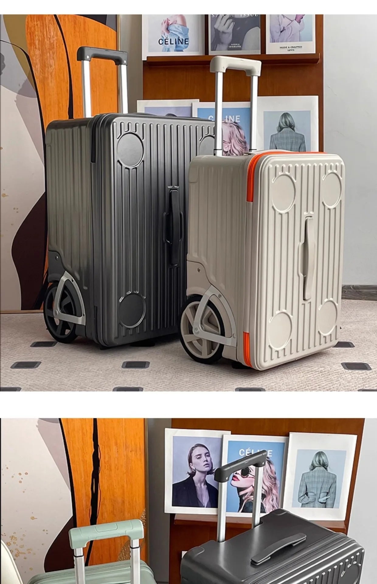 Mala de viagem com abertura lateral para bagagem de mão Mala de viagem com rodas super grandes Mala de mão de 20 polegadas Ij¢عات