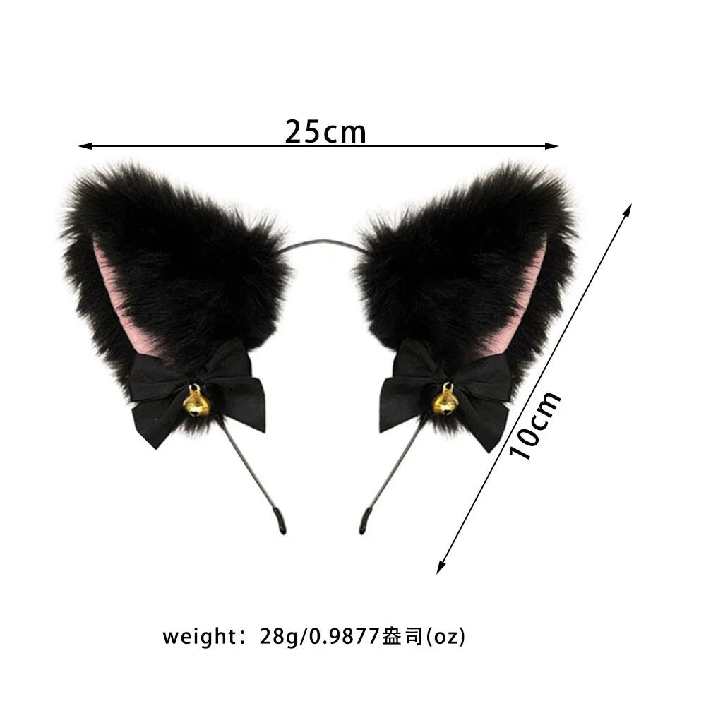 Bonito raposa cauda anal plug arco-nó macio orelhas de gato headbands colar erótico cosplay casais acessórios sm brinquedos sexuais para o sexo feminino masculino