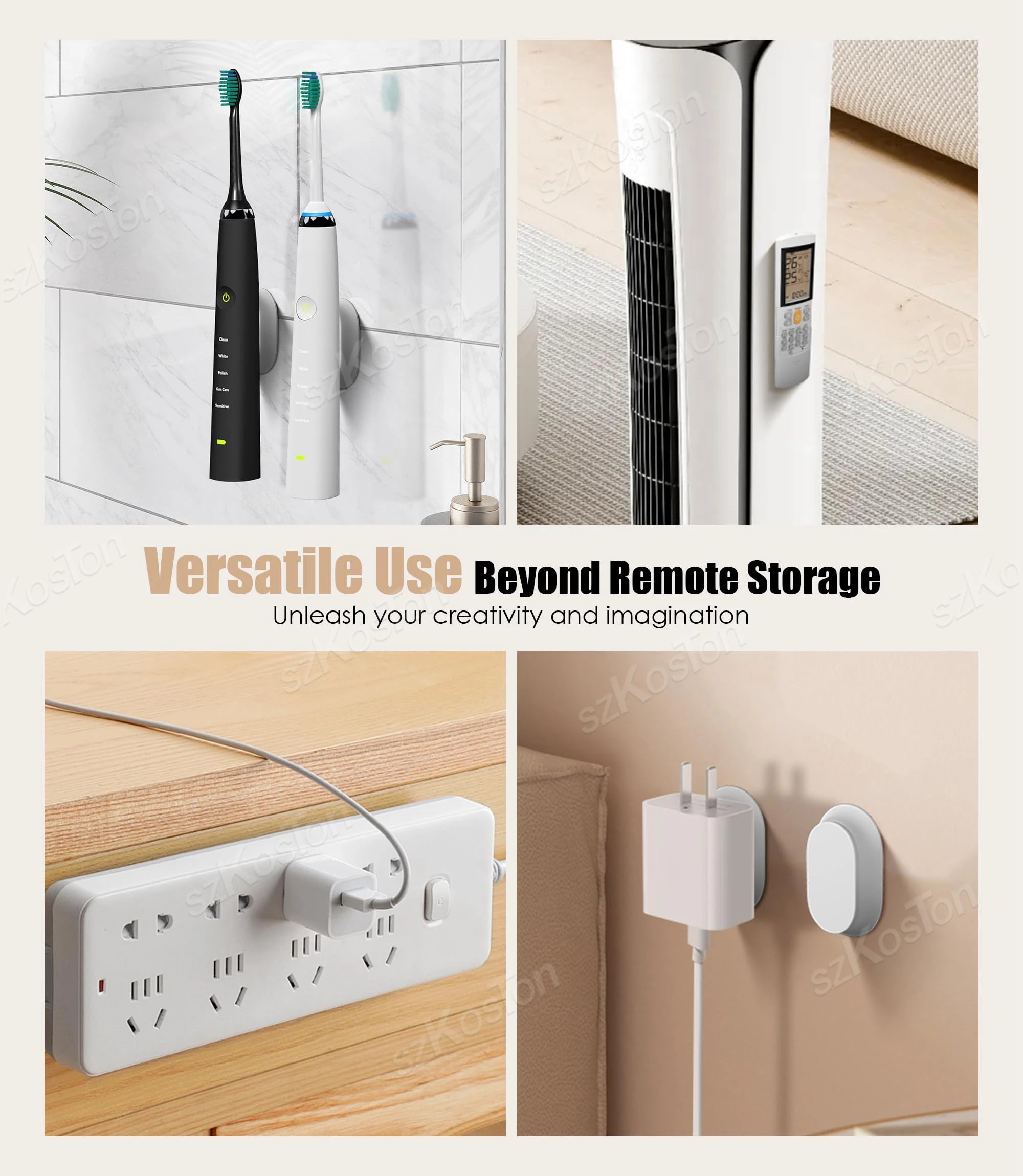 Magnetic Remote Control Holder, No-Drill Self-Adhesive Wall Mount for TV Remote