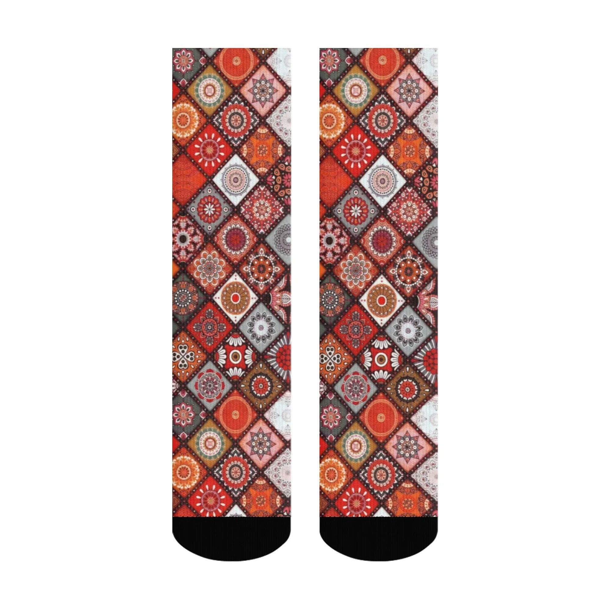 Novidade étnica boêmio impressão meias masculinas confortáveis respirável antiderrapante meias casuais harajuku retro rua meias de compressão