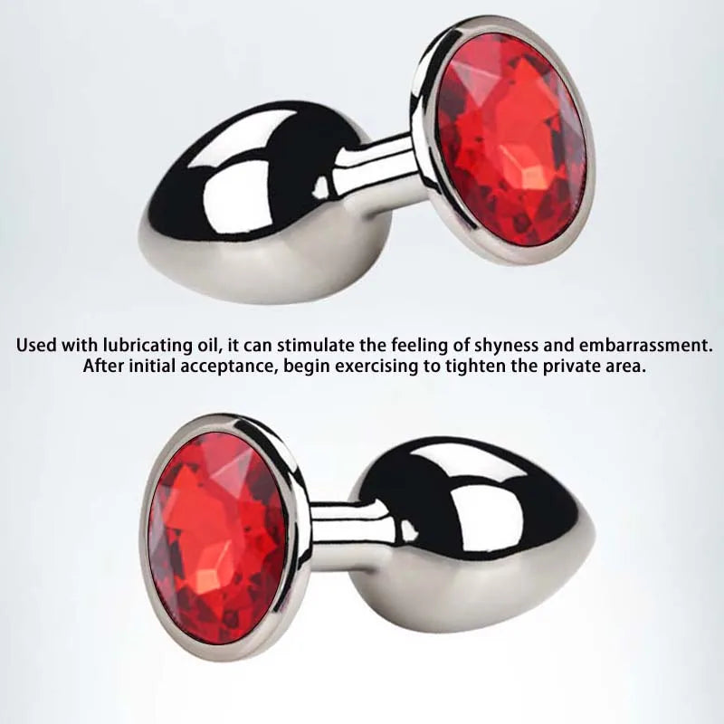 5 tamanho/conjunto de metal anal plug butt plug brinquedos sexuais brinquedos de bunda para mulheres/homens/caspas adulto jogo masturbador anal diamante sex shop