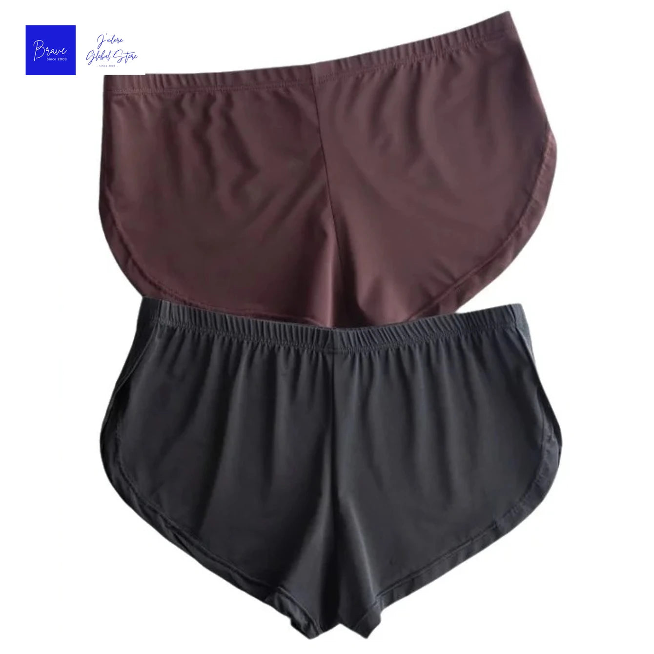 Cuecas Boxer Masculinas Sexy de Seda Gelada com Abertura Lateral, Secagem Rápida, Respiráveis, Esportivas, de Cintura Baixa, para Corrida e Lazer