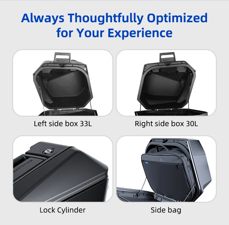 Malas Laterais para Motocicleta Honda NC750X, Com Liberação Rápida, Impermeáveis, Armazenamento de Bagagem para Viagens de Moto