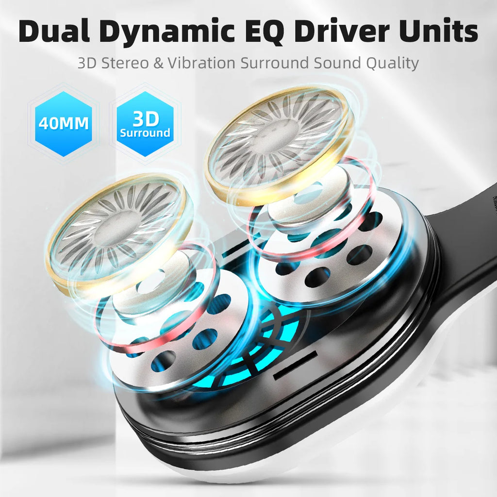 Kofire UG-05 fones de ouvido para jogos 2.4g bt5.0 fone de ouvido sem fio com microfone rbg luz vibração bluetooth fone de ouvido para ps4 ps5 pc switch