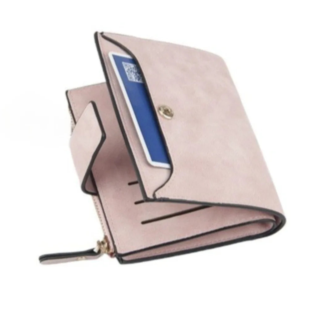 Carteira feminina de couro luxuosa, grande capacidade, slots para vários cartões, bolso fino para moedas, porta-cartões, carteira para mulheres