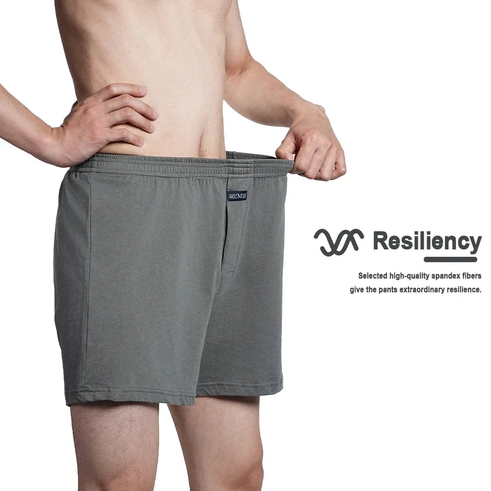 Cueca boxer masculina de algodão puro, roupa íntima, cintura alta, cuecas grandes, casual, xadrez, plus size, calças aro, pijama em casa, M-3XL