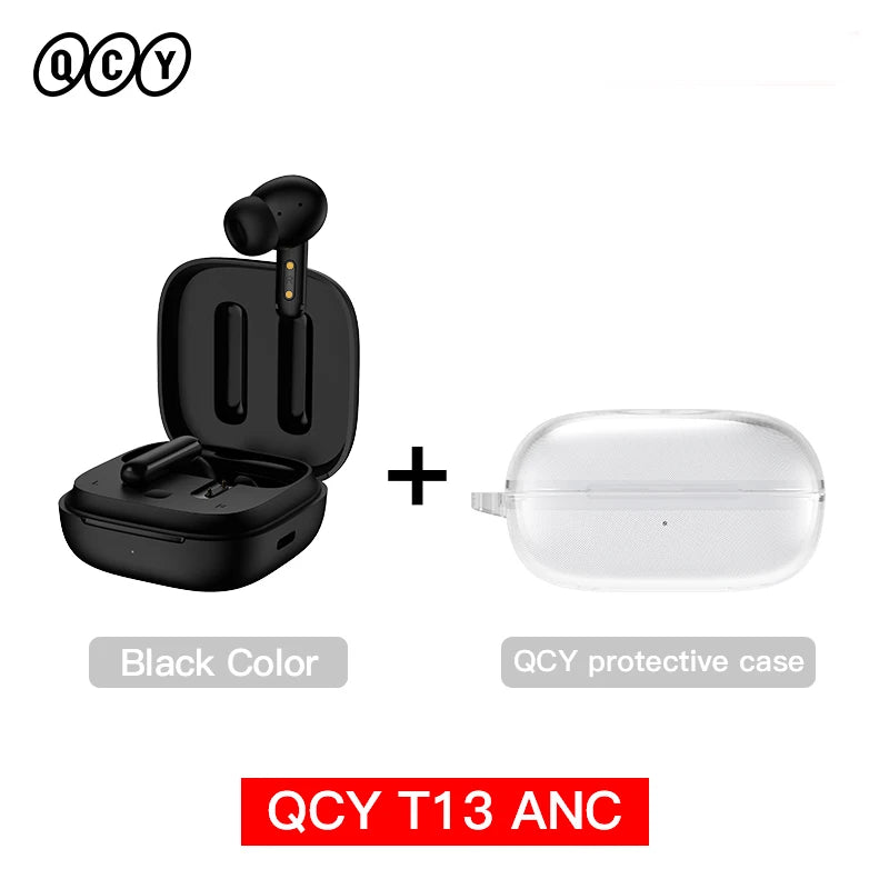 QCY-T13 ANC Fones De Ouvido Sem Fio, Bluetooth 5.3 TWS, ANC, Auscultadores De Cancelamento De Ruído, 4 Microfones ENC Headset, In-Ear, Handfree Earbuds