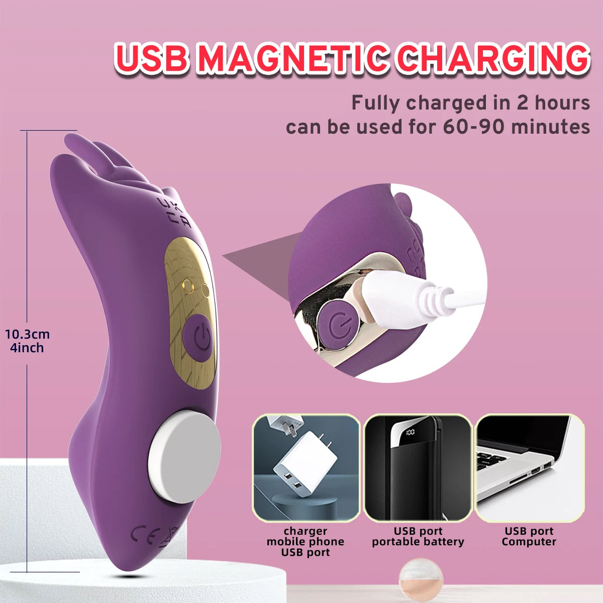 Vibrador Borboleta para Mulheres Adultas, Brinquedo Sexual com Controle Remoto, Estimulador Clitoriano Mini Vestível, Vibrador Sexy para Loja de Sex Shop