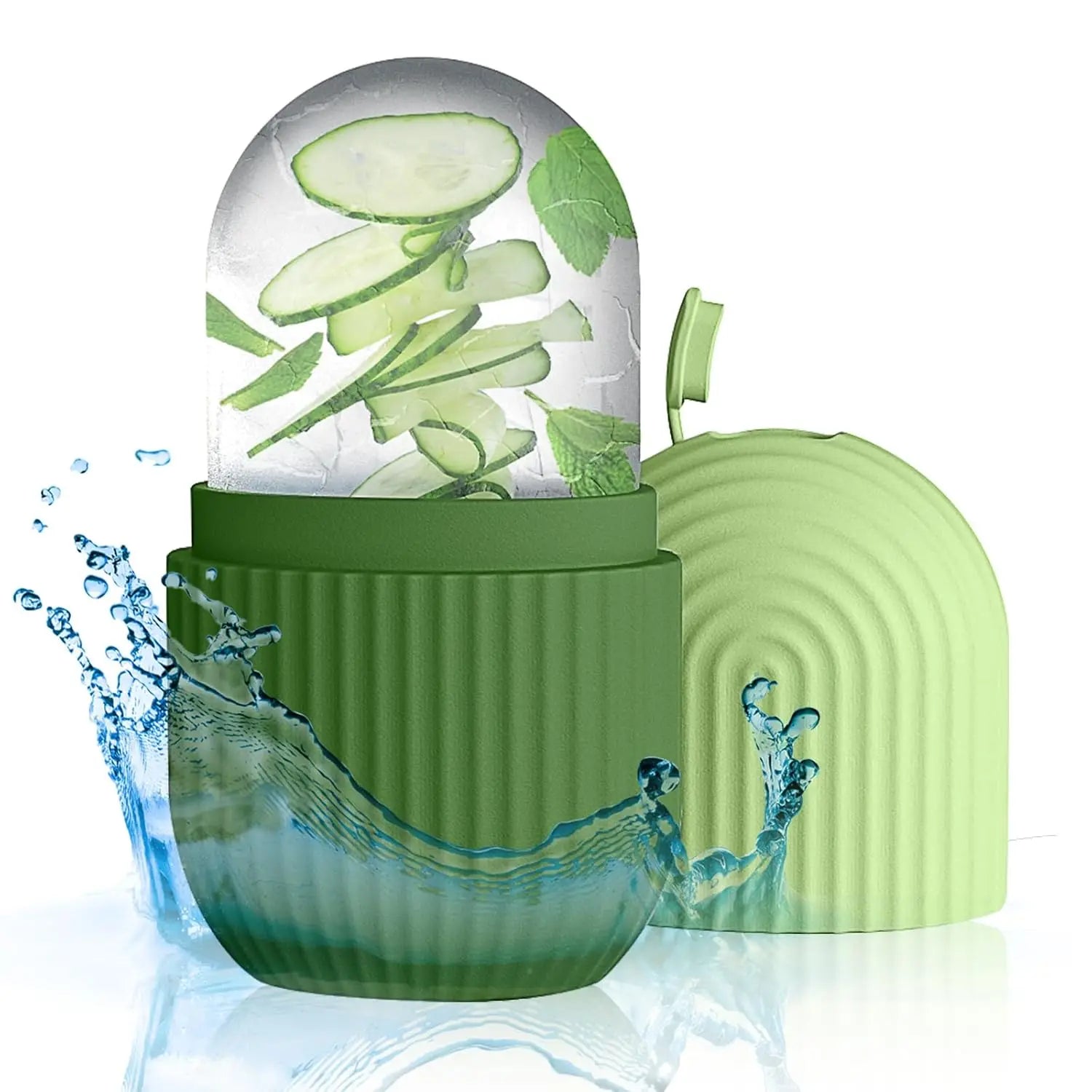 Conjunto de Rolos Faciais de Gelo, Ferramenta de Massagem Gua Sha para Contorno e Lifting Facial