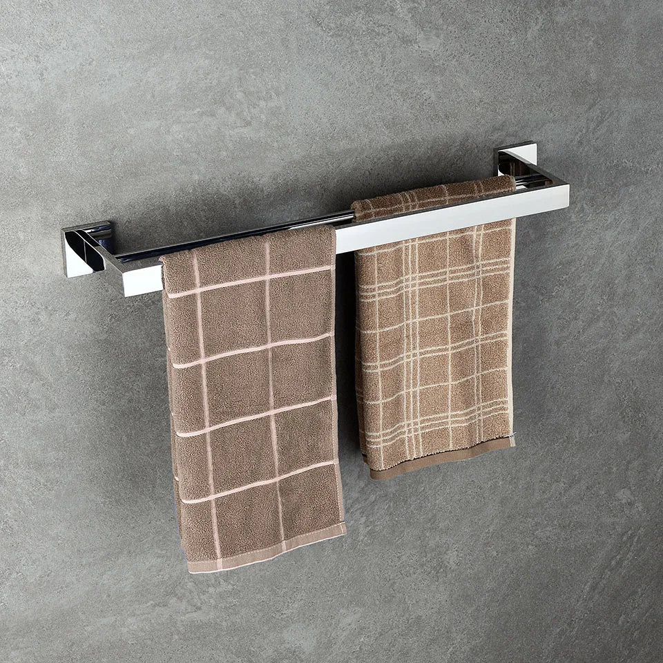Acessórios de Banheiro em Aço Inoxidável Cromado Polido: Suporte para Toalha, Suporte para Papel Higiênico, Barra para Toalha e Gancho