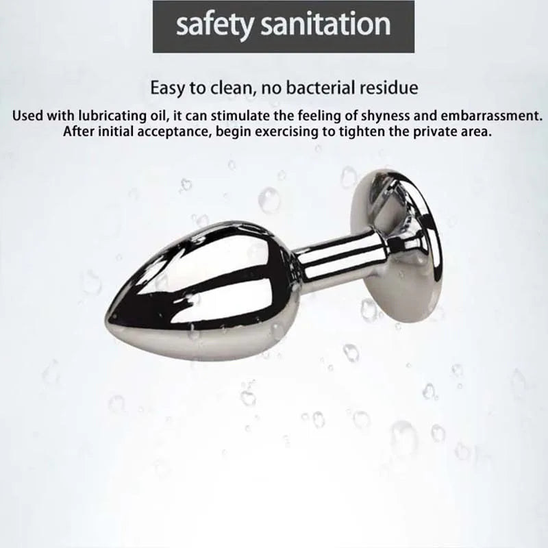5 tamanho/conjunto de metal anal plug butt plug brinquedos sexuais brinquedos de bunda para mulheres/homens/caspas adulto jogo masturbador anal diamante sex shop