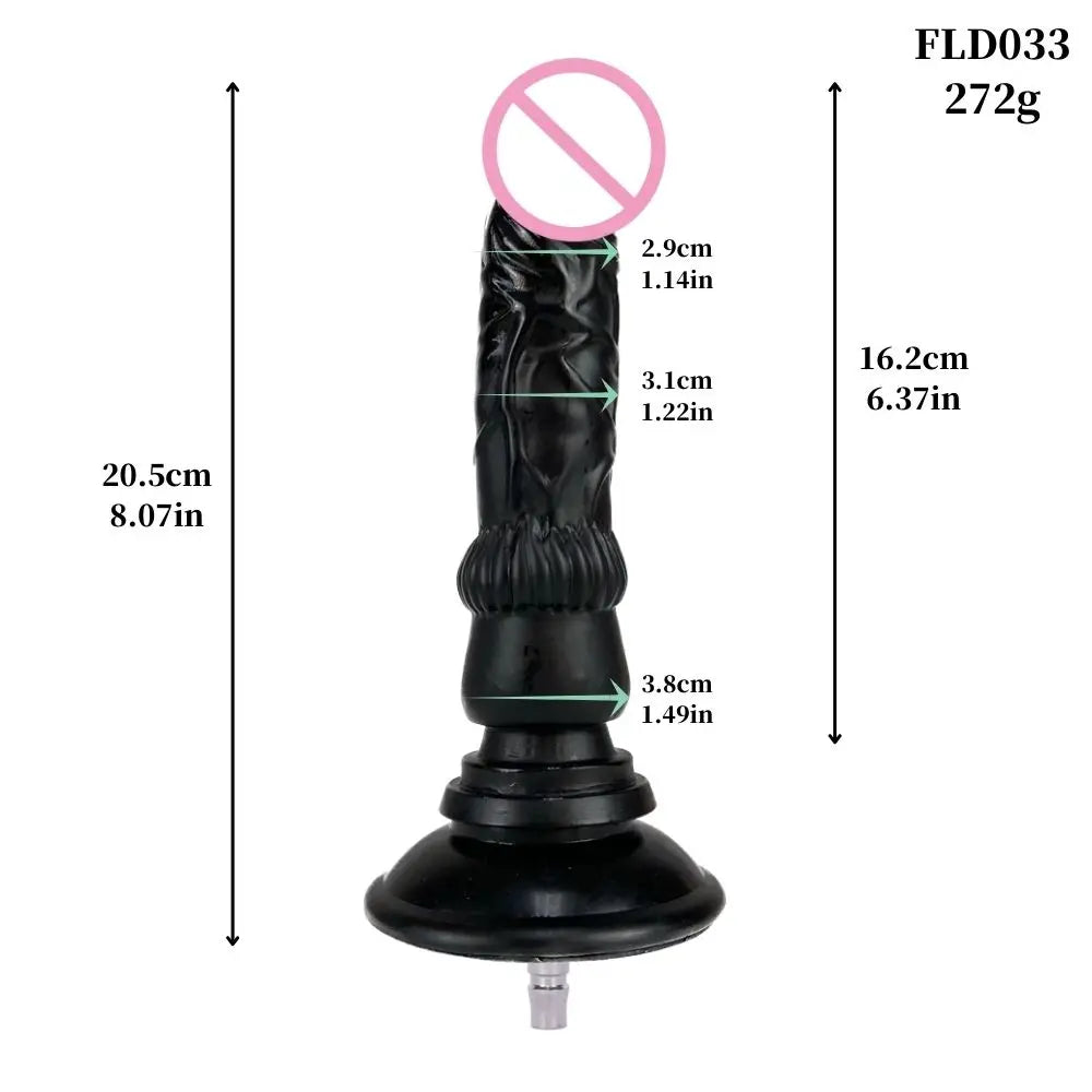ROUGH BEAST Acessórios para Máquinas Sexuais: Dildos Grandes Pretos de Cor de Pele para Máquinas Vac-u-lock, compatíveis com máquinas de lojas.