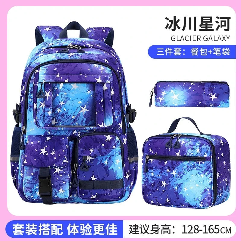 Crianças à prova dwaterproof água sacos de escola conjunto para meninas crianças mochila 3 pçs mochila ortopédica escola primária saco de livro